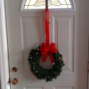 Set of 3 Artifical Pre-lit Balsam Pine Christmas wreath